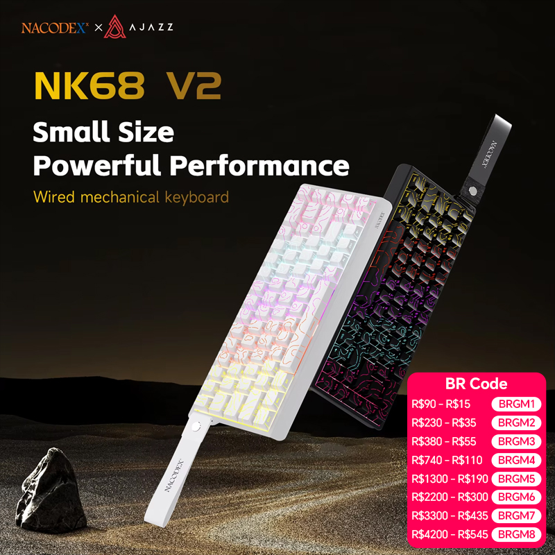 Gaming Keyboard Blue Switches - Teclado Mecánico con Cable AJAZZ NK68V2