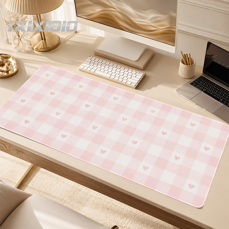 Keyboard Mouse Bundle Gaming - Alfombrilla de Ratón Rosa a Cuadros
