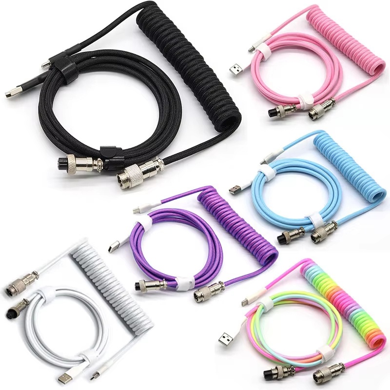 Gaming Keyboard Type C - Cable Espiral USB Tipo C para