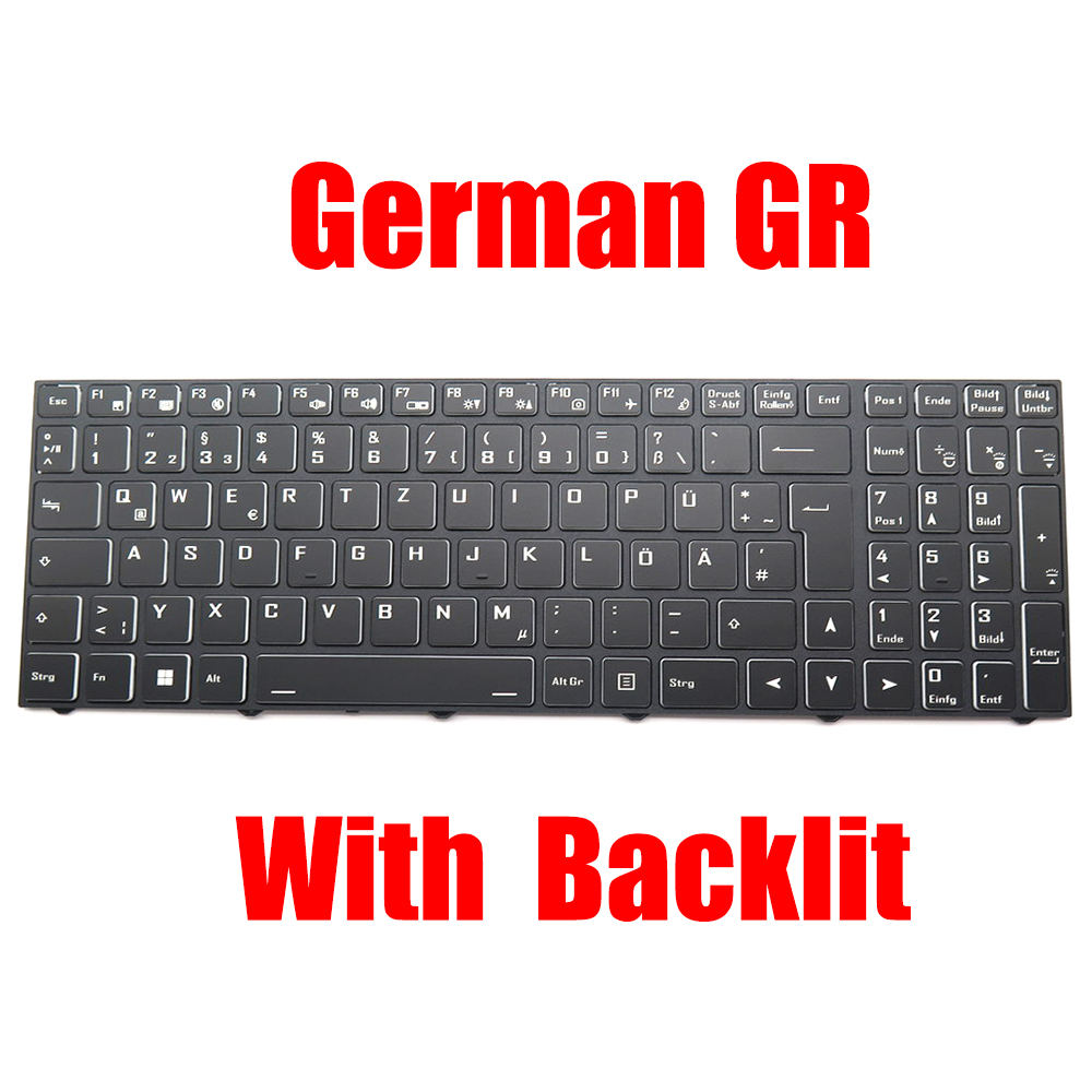 Keyboard Gaming Black - Teclado alemán GR para ordenador portátil
