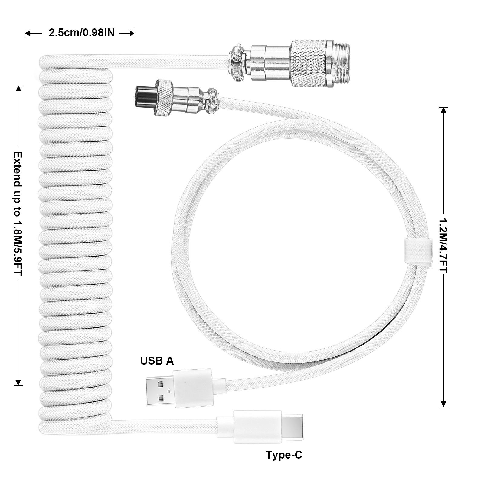 Cable en espiral para teclado  - Gaming Keyboard Type C reseña y precio