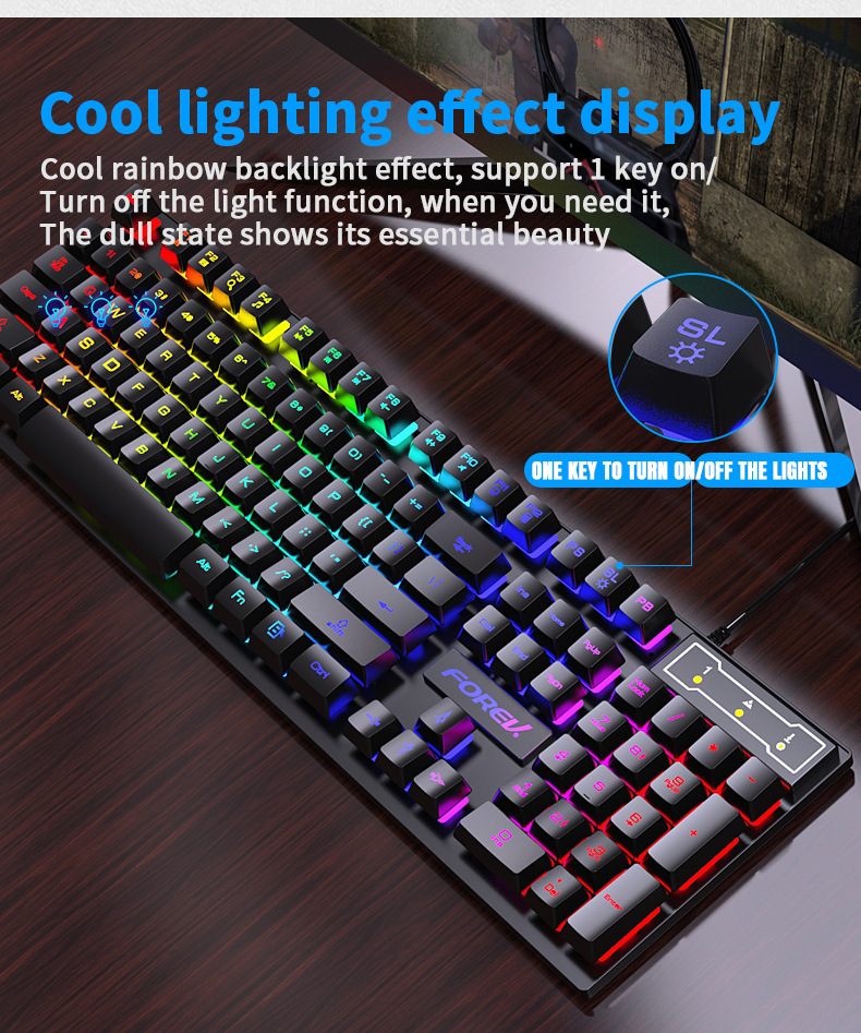 Teclado mecánico retroiluminad - Keyboard Mouse Bundle Gaming reseña y precio