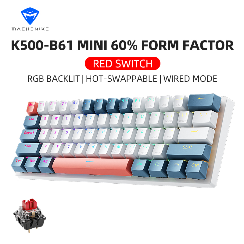 K500-B61 Machenike Mini Keybao - Gaming Keyboard Blue Switches reseña y precio