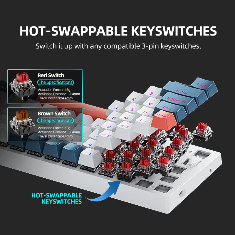 K500-B61 Machenike Mini Keybao - Gaming Keyboard Blue Switches reseña y precio