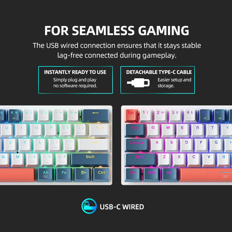 K500-B61 Machenike Mini Keybao - Gaming Keyboard Blue Switches reseña y precio