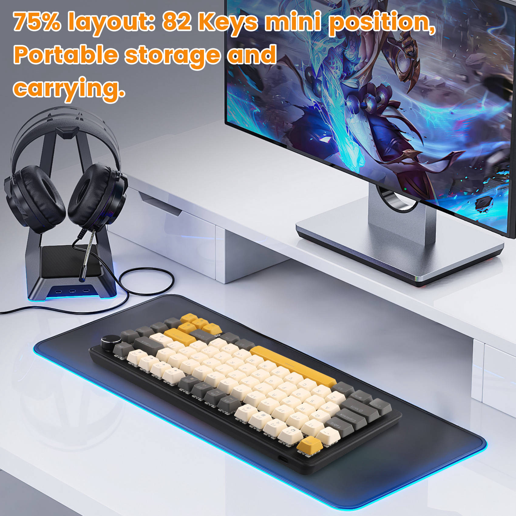 Teclado para Juegos K82 con Pe - Gaming Keyboard Blue Switches reseña y precio