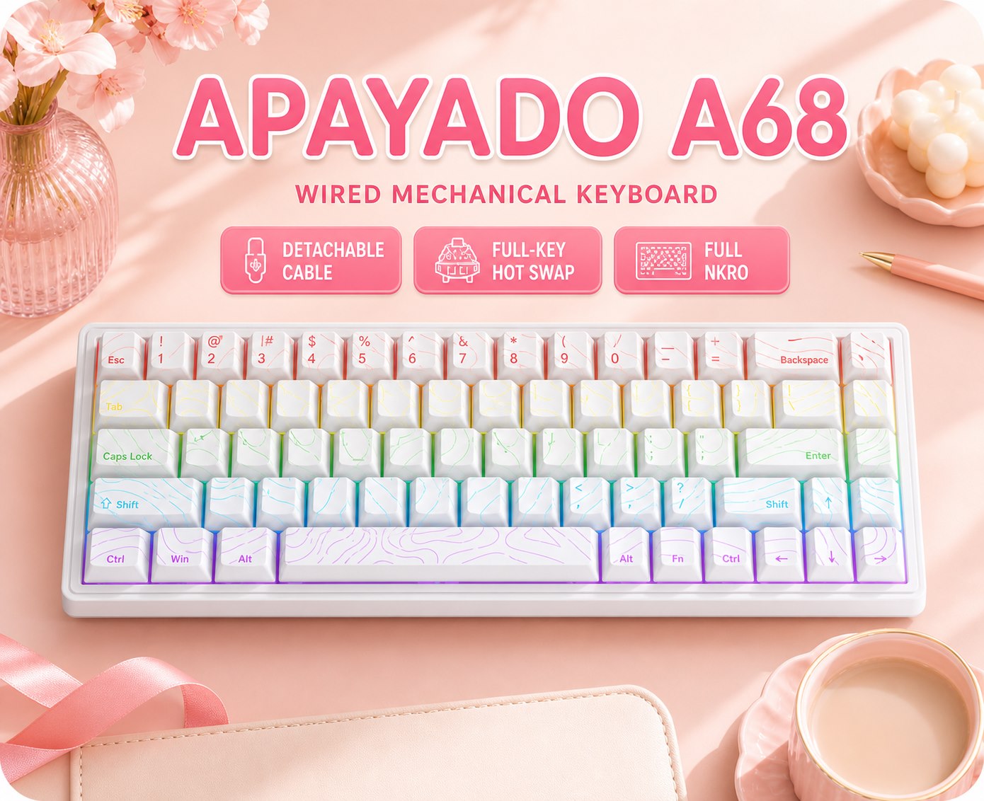 Teclado Mecánico con Cable APA - Gaming Keyboard Blue Switches reseña y precio