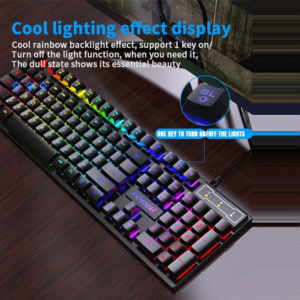 Teclado mecánico retroiluminad - Keyboard Mouse Bundle Gaming reseña y precio
