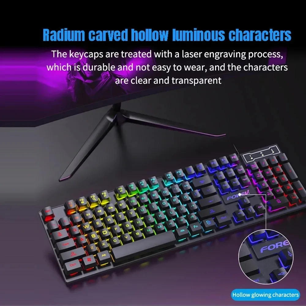 Teclado mecánico retroiluminad - Keyboard Mouse Bundle Gaming reseña y precio