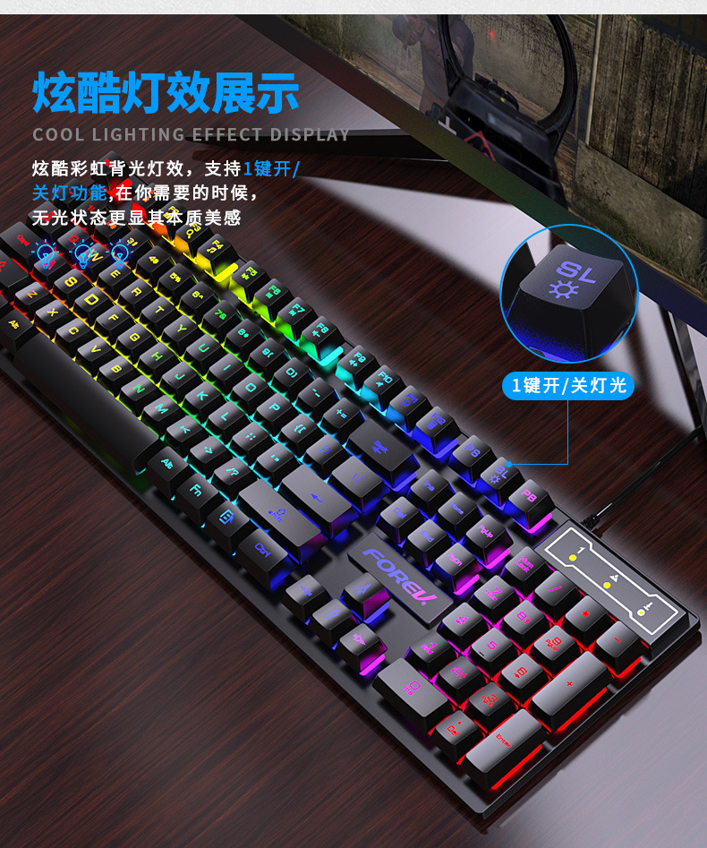 Teclado Mecánico Retroiluminad - Keyboard Mouse Bundle Gaming reseña y precio