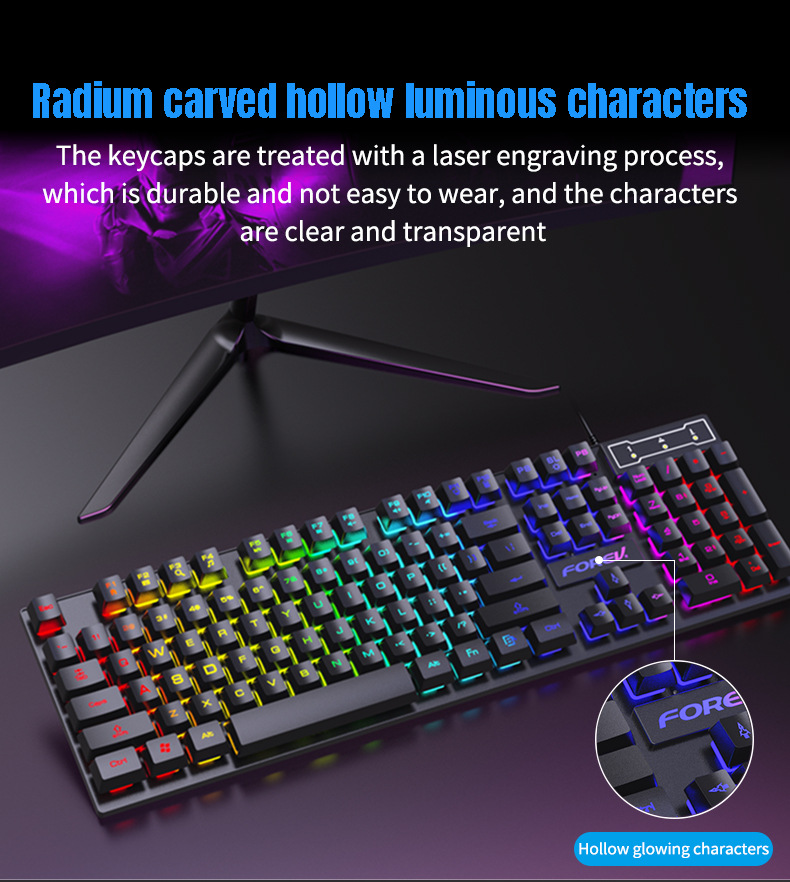 Teclado Mecánico Retroiluminad - Keyboard Mouse Bundle Gaming reseña y precio